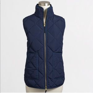 New J. Crew Quilted Blue Vest Jacket Sz S